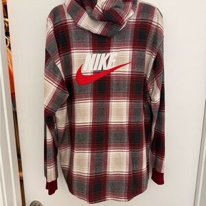 Nike Supreme Red Plaid Hoodie